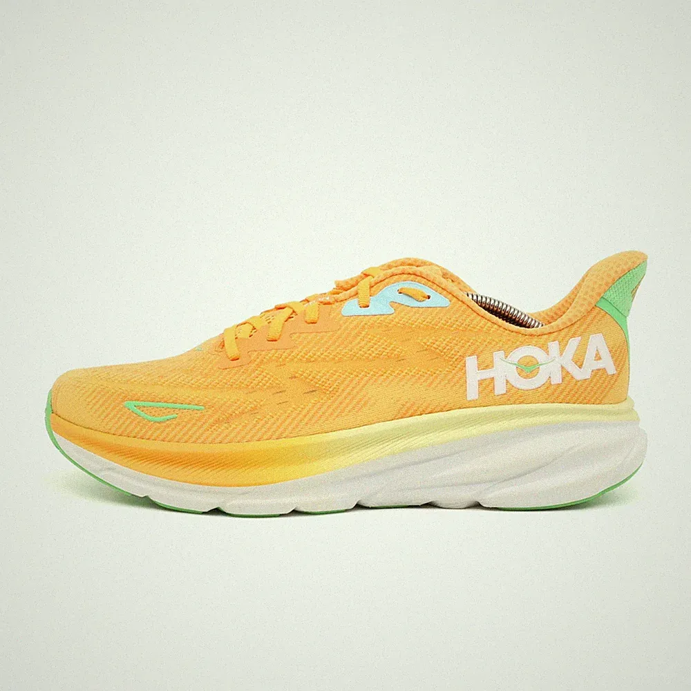 Hoka One Herren Clifton 9 Sportschuhe Orange Mesh Low-Top Laufschuhe EU 44 2/3