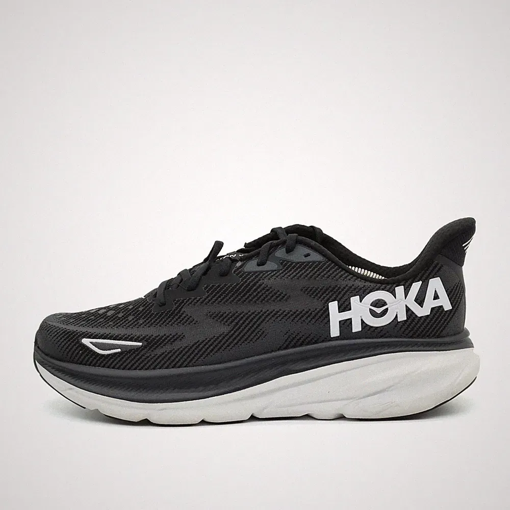 Hoka One Herren Clifton 9 Sportschuhe Schwarz Weiß Mesh ämpfend Laufschuhe EU 46
