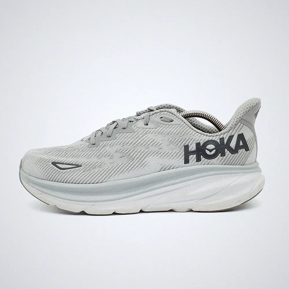 Hoka One Herren Clifton 9 Wide Sneaker Grau Mesh Low-Top Laufschuhe EU 43 1/3