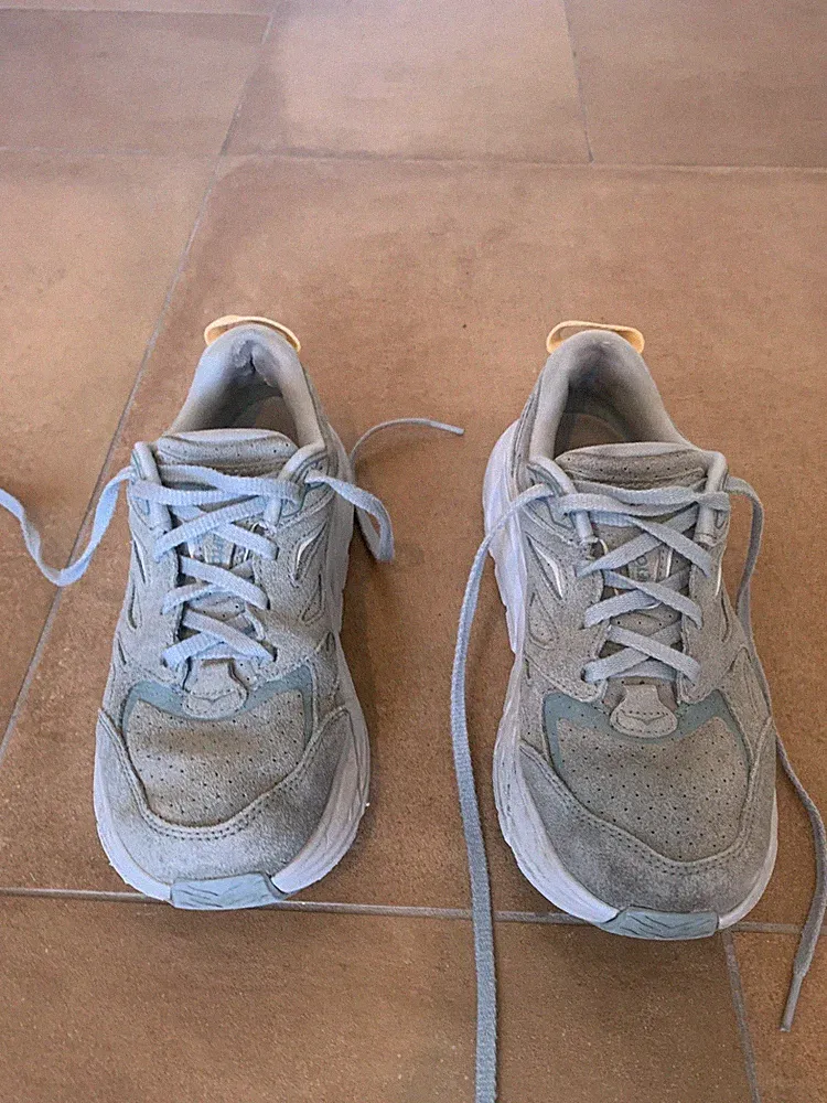 Hoka One Herren Clifton L Suede Laufschuhe Mintgrün Wildleder Sneaker EU 39 1/3
