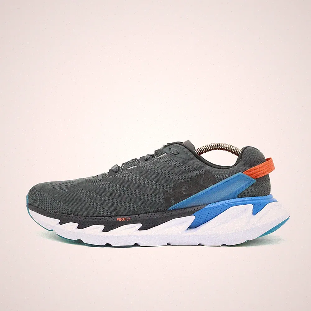 Hoka One Herren Elevon 2 Sportschuh Grau/Blau Mesh Dämpfung Laufschuh EU 44.5