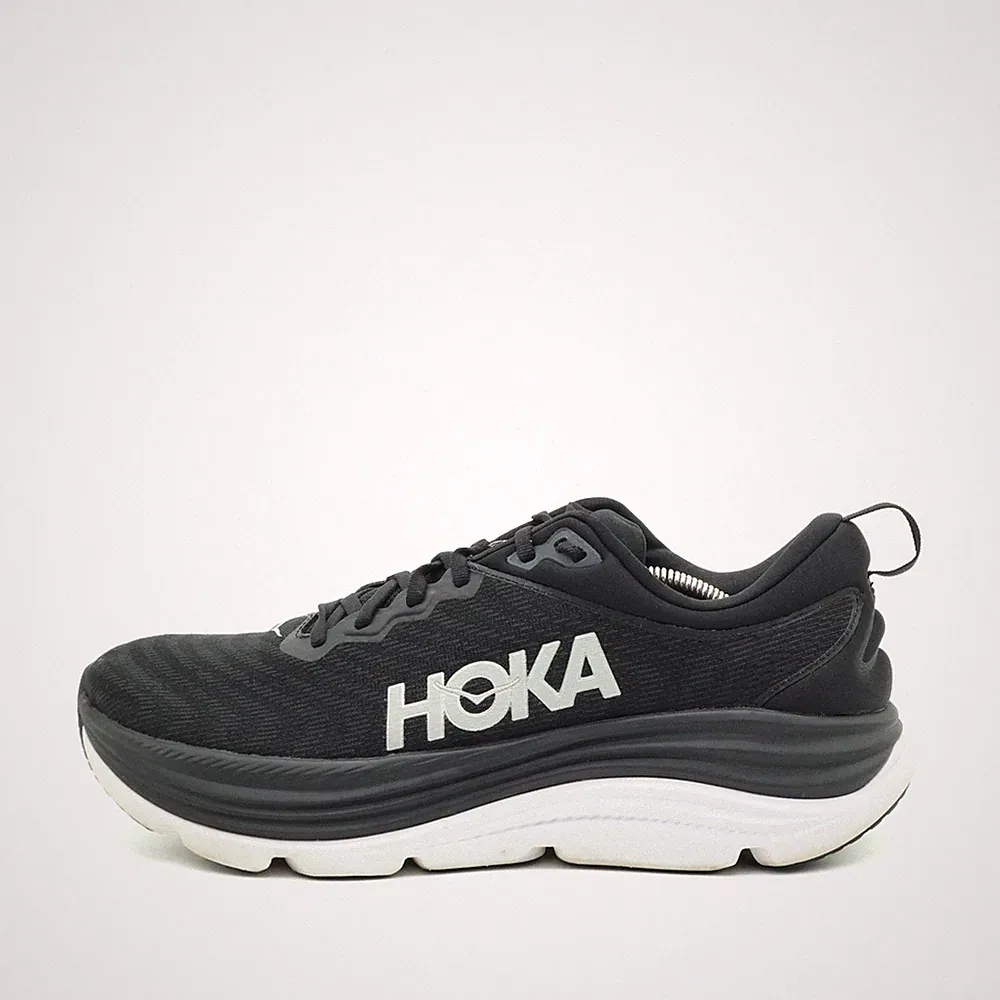 Hoka One Herren Gaviota 5 Sportschuhe Schwarz Weiß Mesh Laufschuh EU 45 1/3