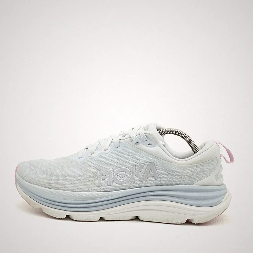 Hoka One Herren Gaviota 5 Sportschuhe Weiß/Blau/Rosa Mesh Laufschuh EU 43 1/3