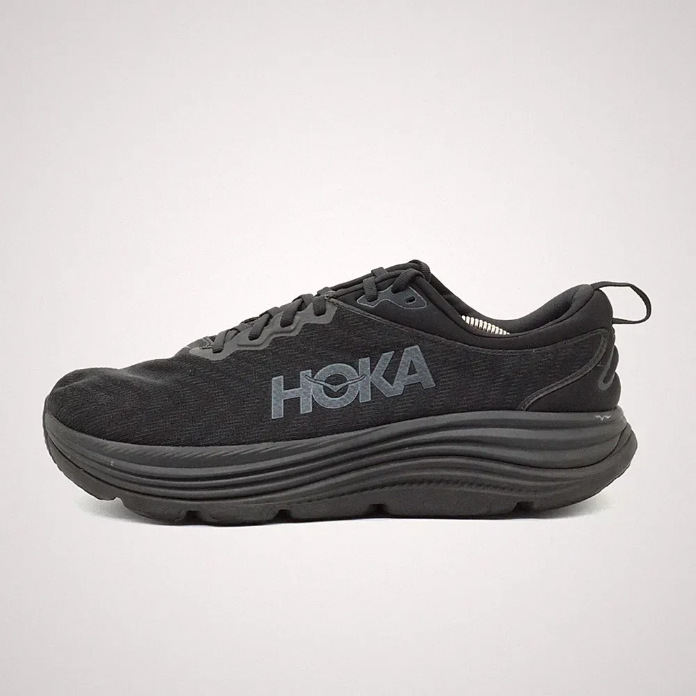 Hoka One Herren Gaviota 5 Wide Schuhe Schwarz Mesh Low-Top Laufschuhe EU 44 2/3