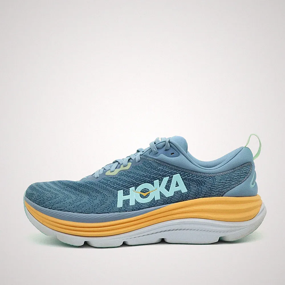 Hoka One Herren Gaviota 5 Wide Sneaker Blau Gelb Mint Weit Laufschuhe EU 46⅔