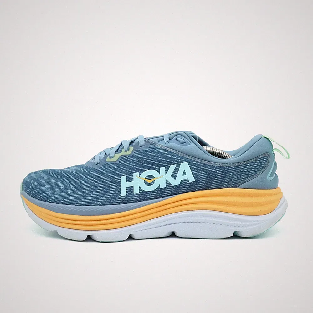 Hoka One Herren Gaviota 5 Wide Sneaker Blau/Orange Mesh Laufschuhe EU 44 2/3