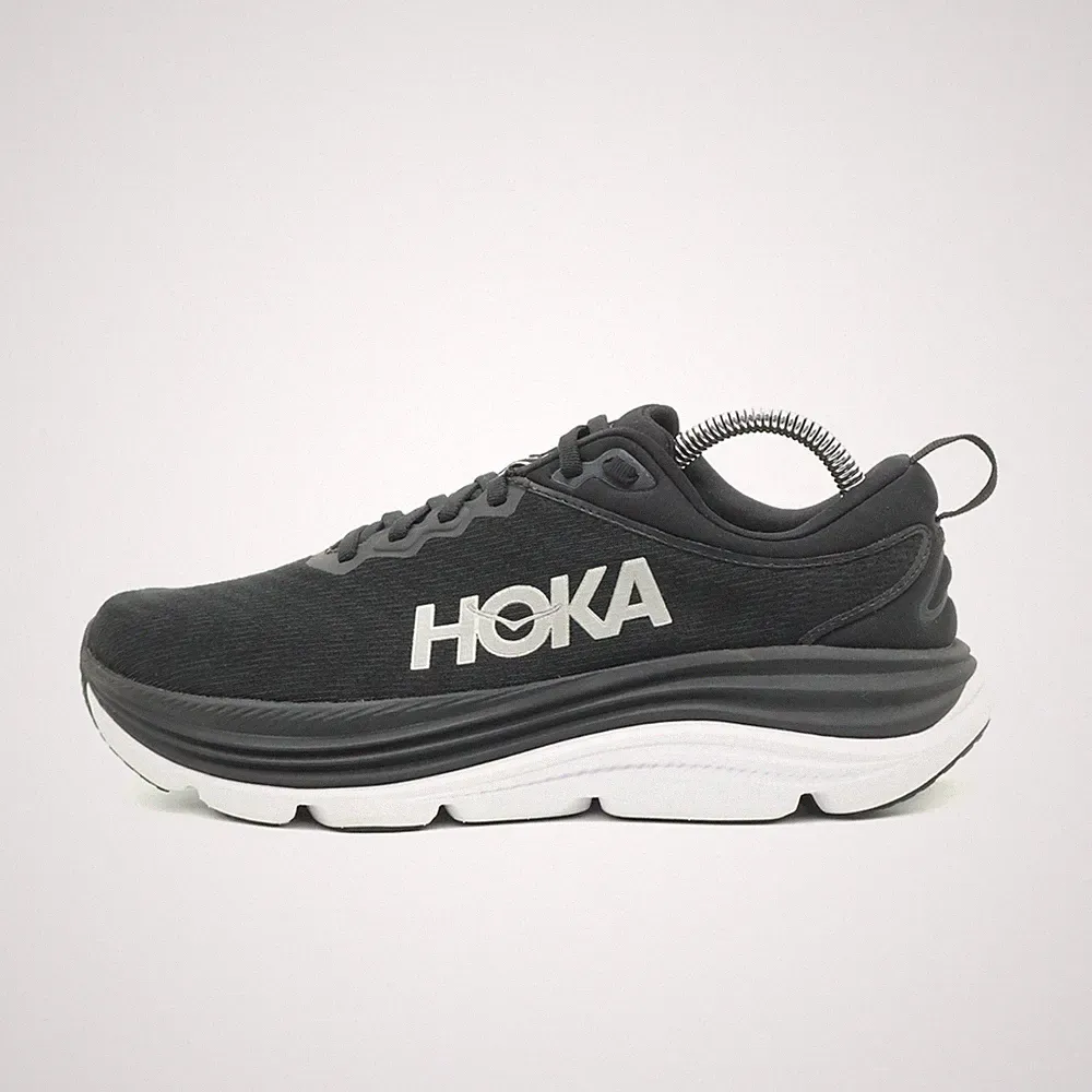 Hoka One Herren Gaviota 5 Wide Sneaker Schwarz Weiß Mesh Sohle Laufschuh EU 40⅔