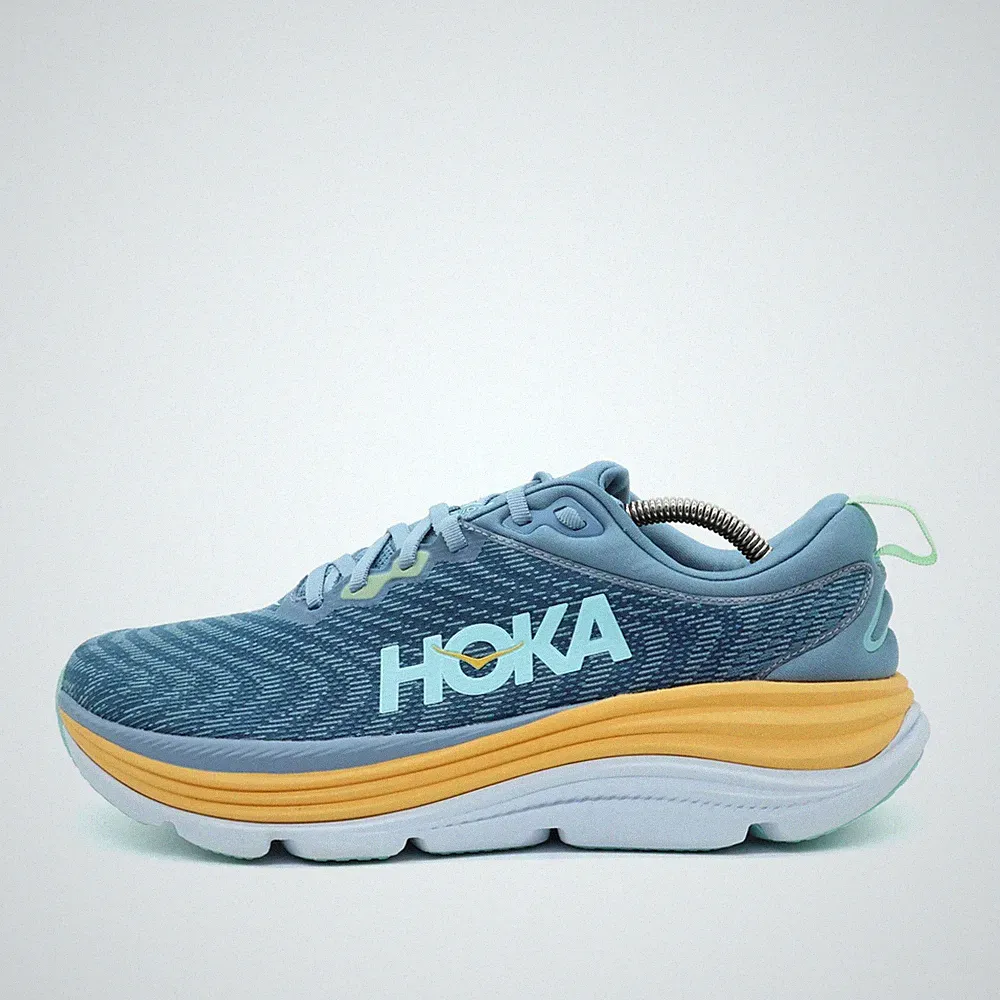 Hoka One Herren Gaviota 5 Wide Sportschuh Blau Gelb Mintgrü Laufschuh EU 42 2/3