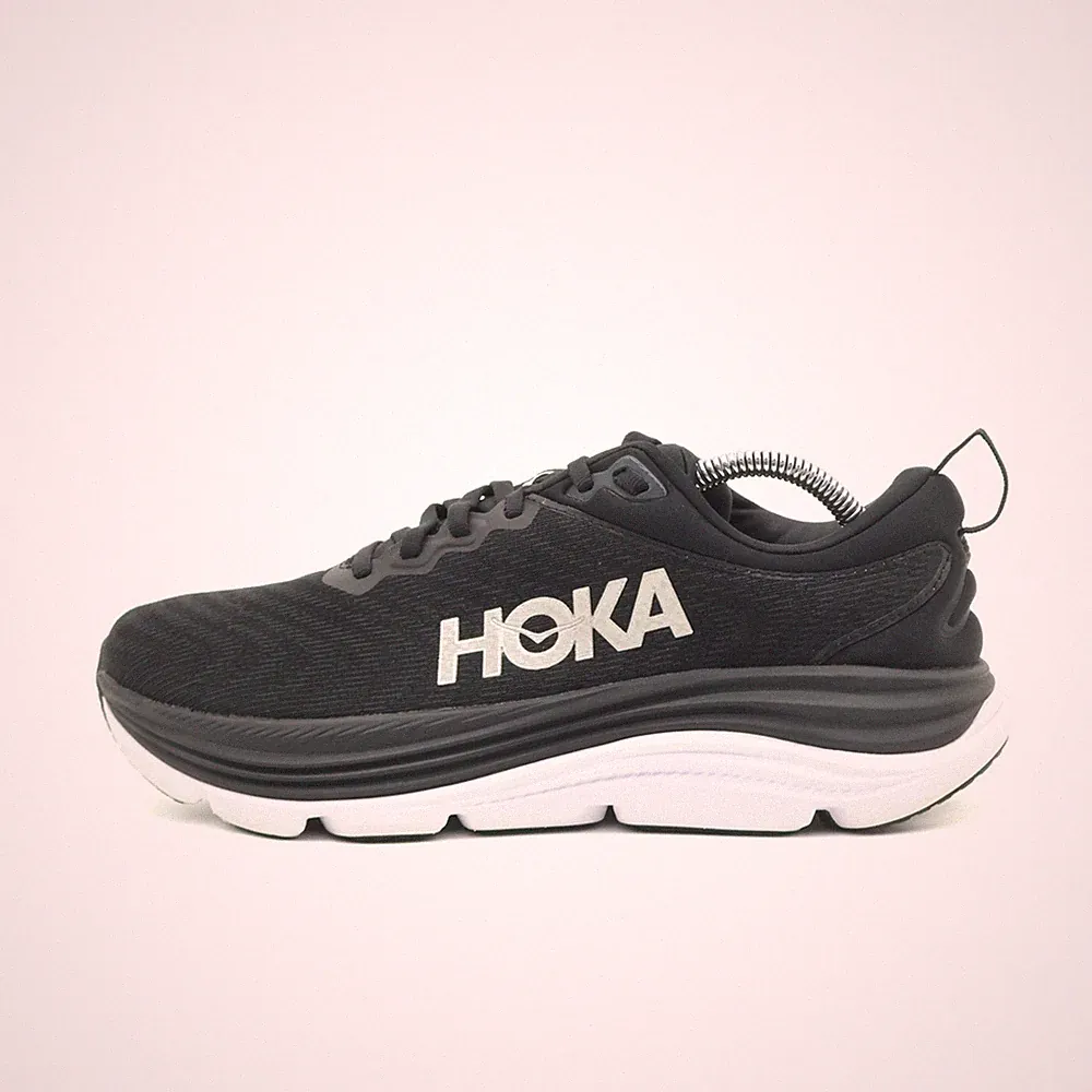 Hoka One Herren Gaviota 5 Wide Sportschuhe Schwarz/Weiß Weite Laufschuhe EU 41⅓