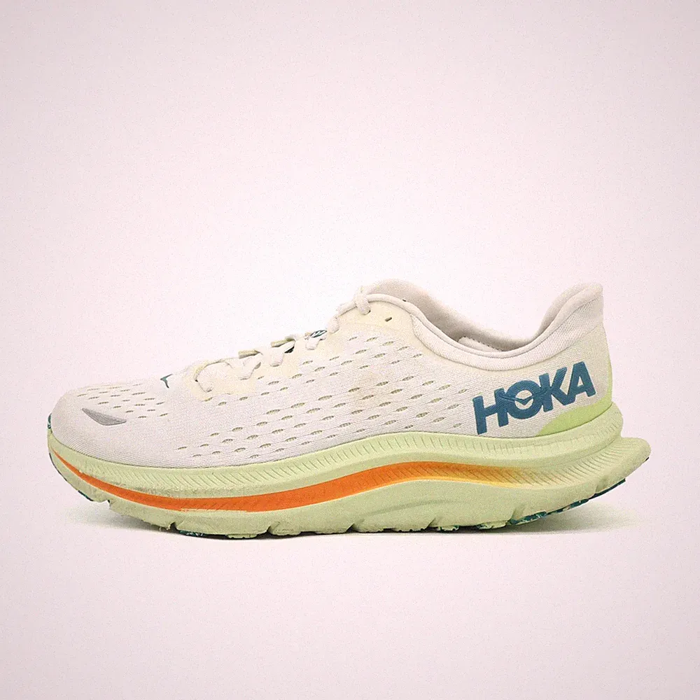 Hoka One Herren Kawana Laufschuhe Weiß/Grün/Orange Atmungsaktiv