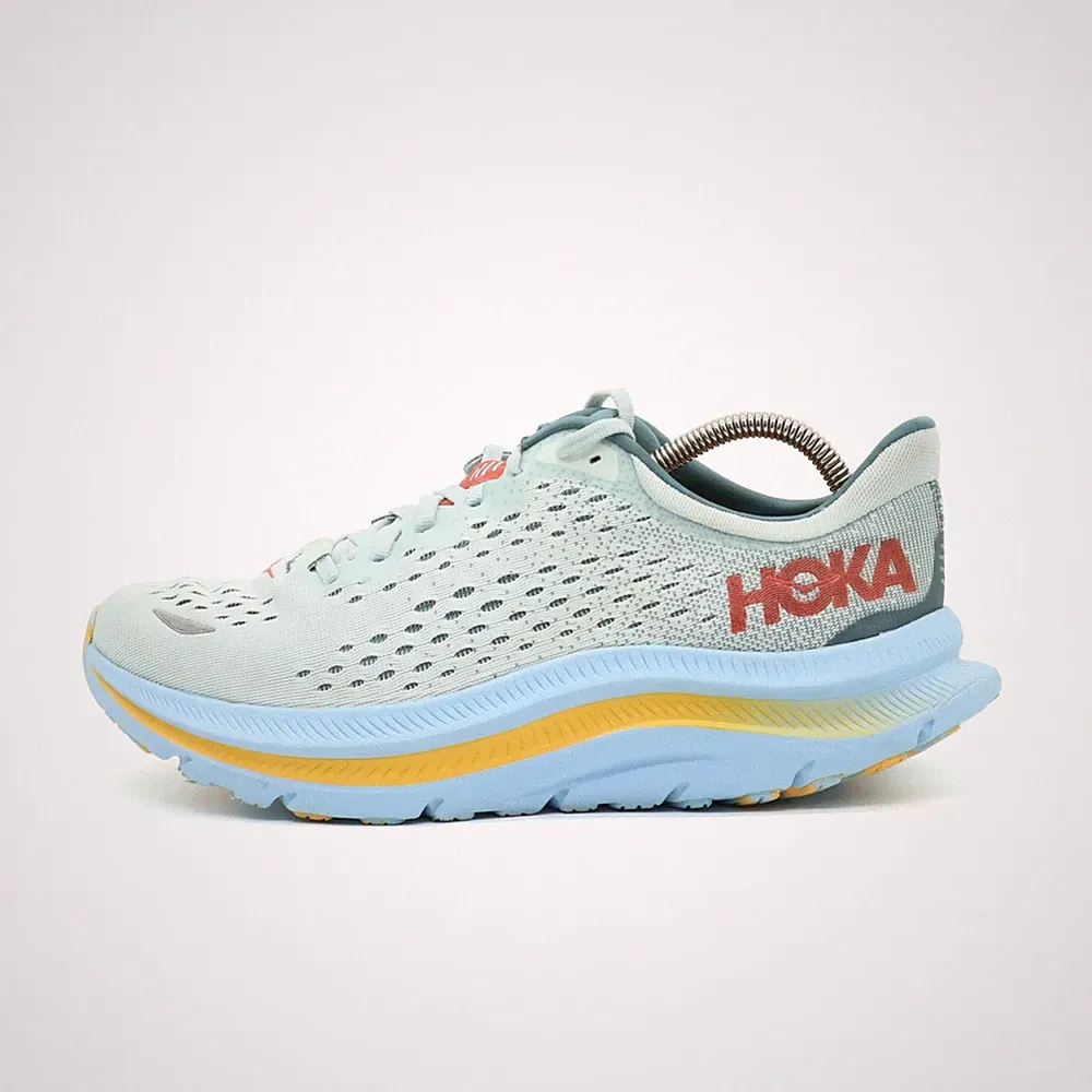 Hoka One Herren Kawana Sneaker Blau/Gelb Mesh Low-Top Laufschuhe EU 42 2/3