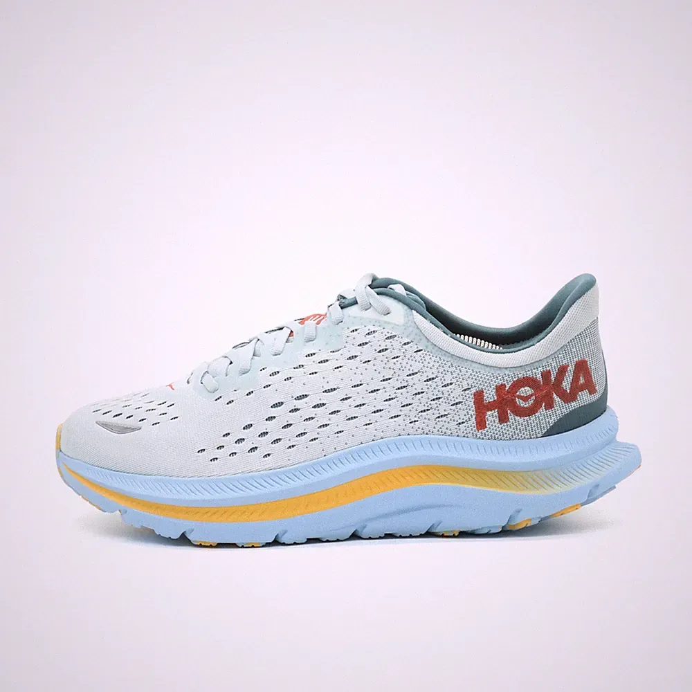 Hoka One Herren Kawana Sneaker Hellblau/Orange Mesh ämpfung Laufschuhe EU 45⅓