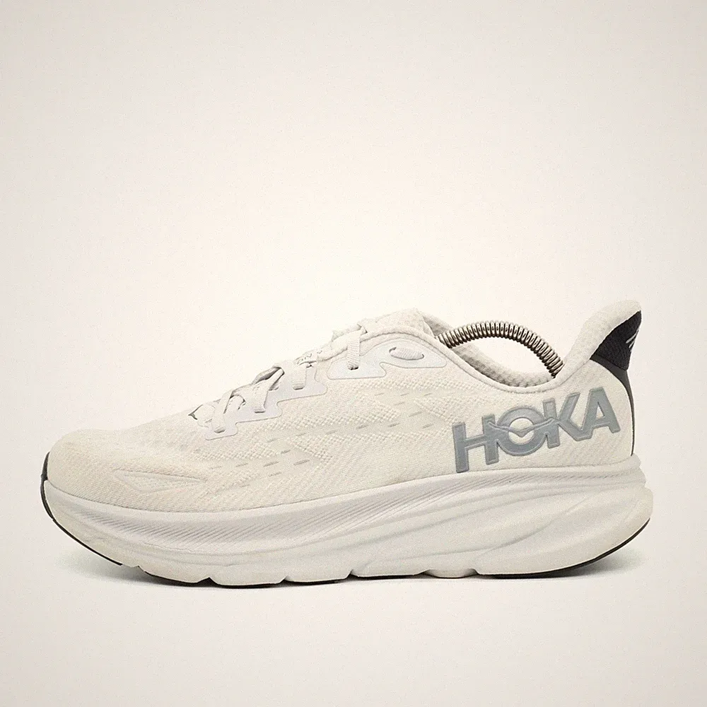 Hoka One Herren M Clifton 9 Sportschuhe Weiß Mesh Low-Top Laufschuh EU 45 1/3