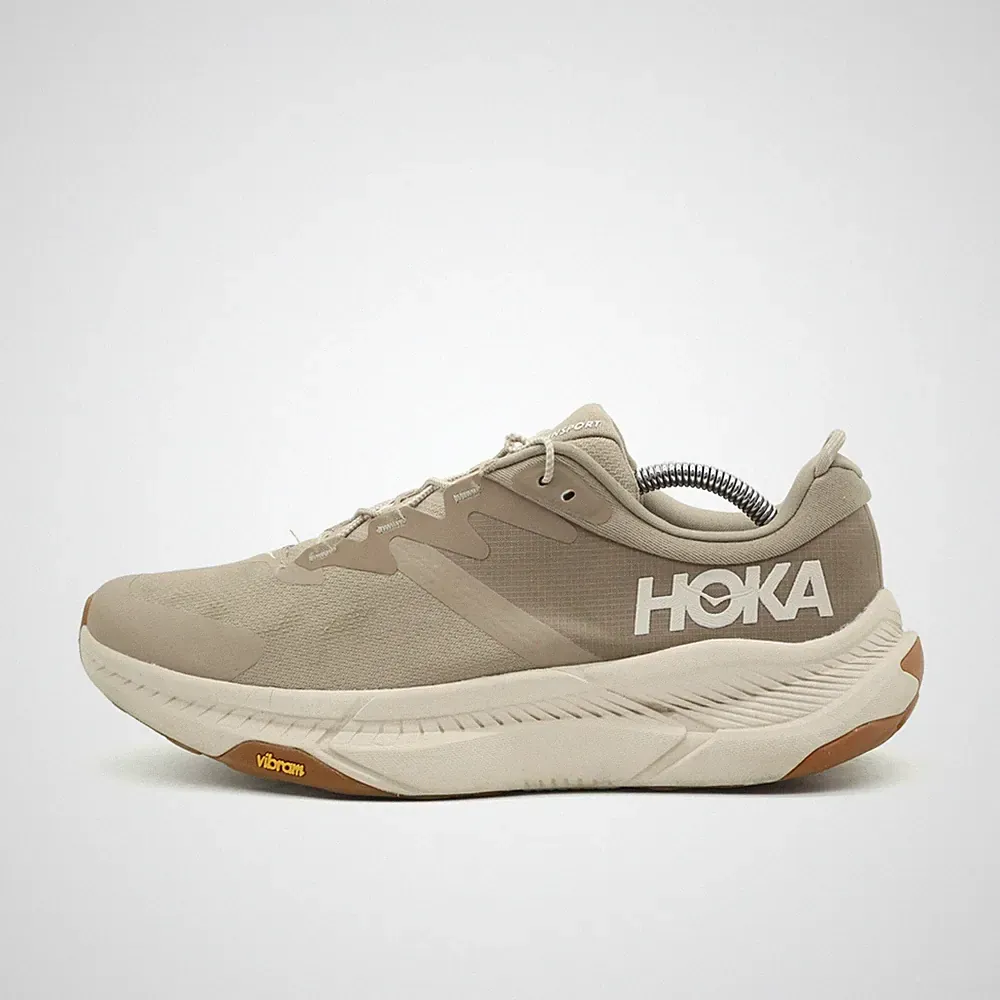 Hoka One Herren M Transport Laufschuhe Beige Textil Low-Top Sneaker EU 44 2/3