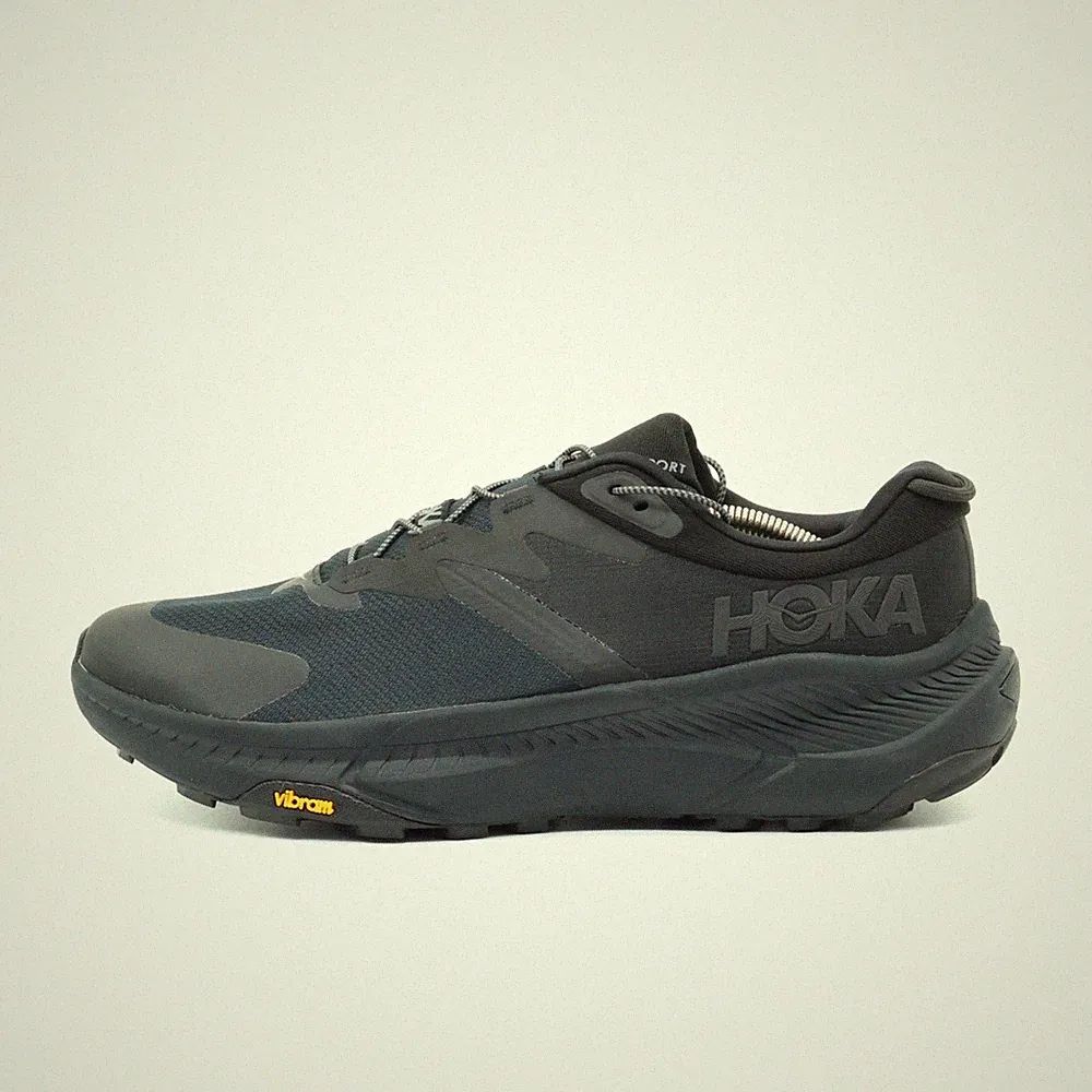 Hoka One Herren M Transport Wide Laufschuhe Schwarz Atmungsaktiv Sneaker EU 45⅓