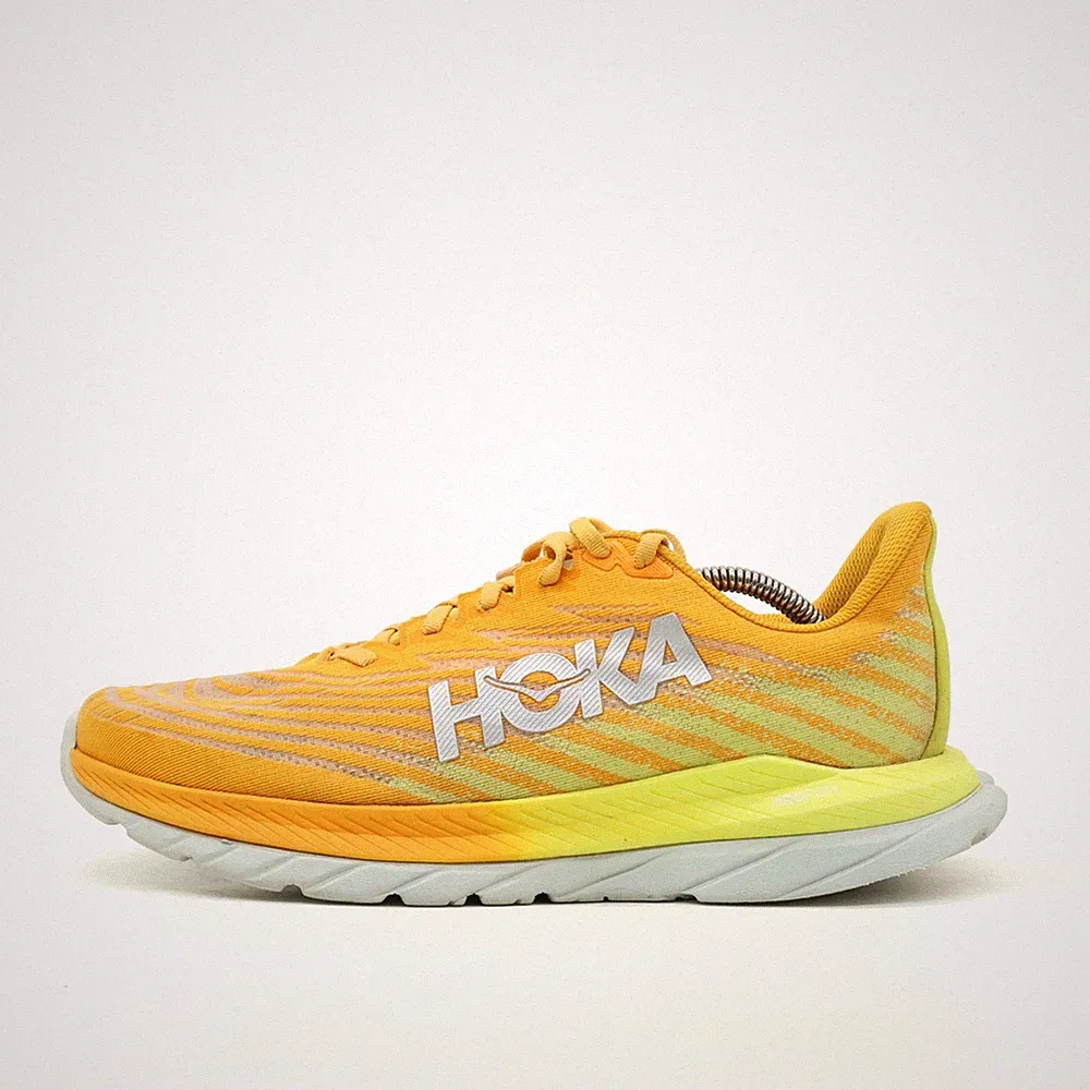 Hoka One Herren Mach 3 Sneaker Orange Gelb Mesh Low-Top ProFly Laufschuhe EU 44