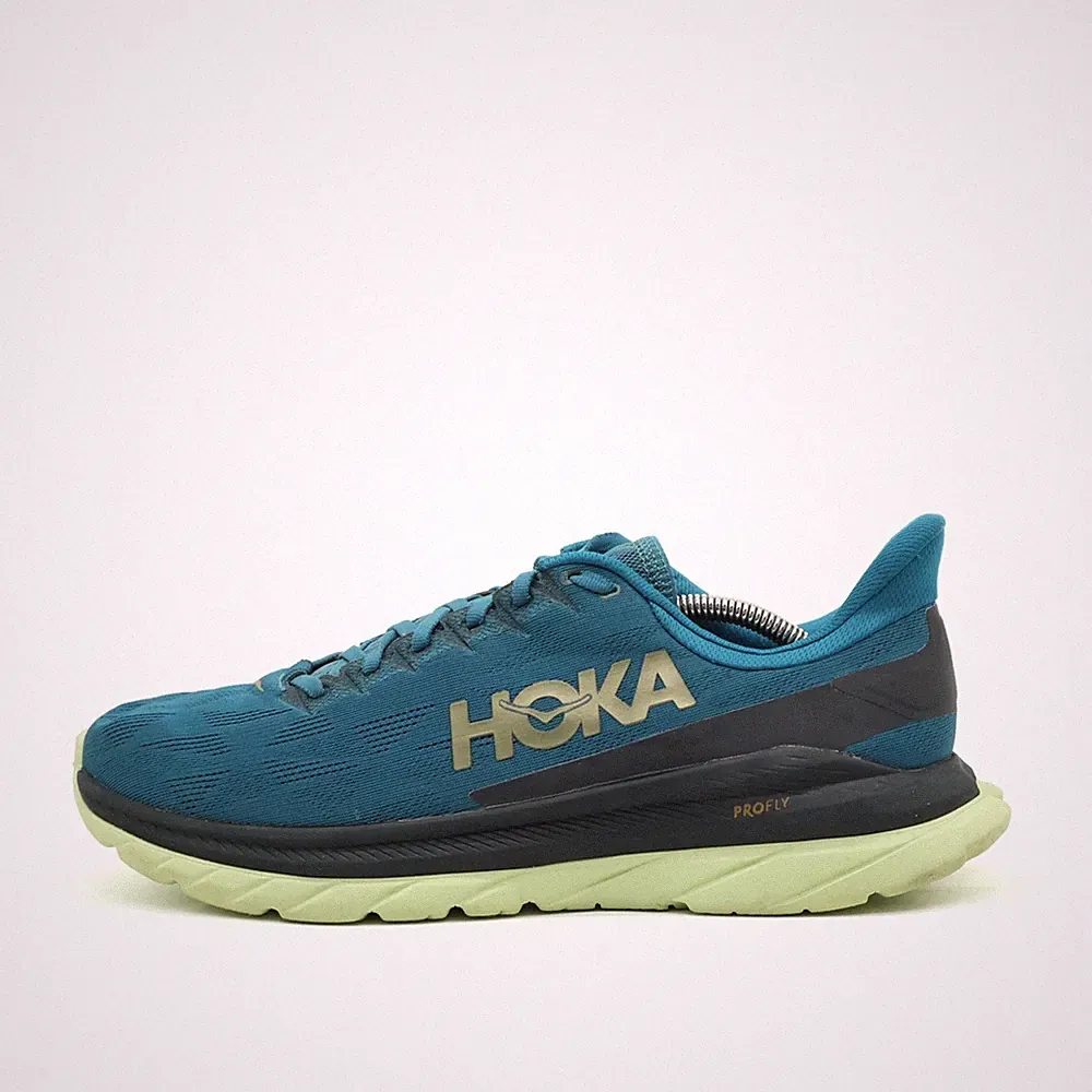 Hoka One Herren Mach 4 Schuhe Blau Mesh Low Top Leicht, Laufschuh EU 45 1/3