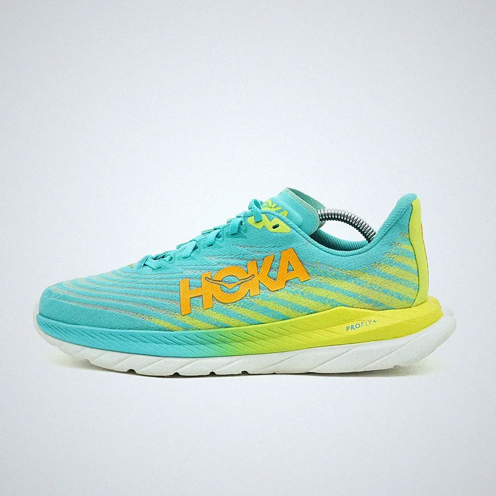 Hoka One Herren Mach 4 Sportschuhe Türkis Gelb Atmungsaktiv Laufschuhe EU 42⅔