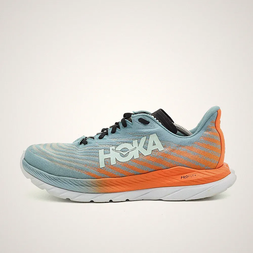 Hoka One Herren Mach 5 Laufschuh Blau Orange Mesh Low Top Laufschuhe EU 44 2/3
