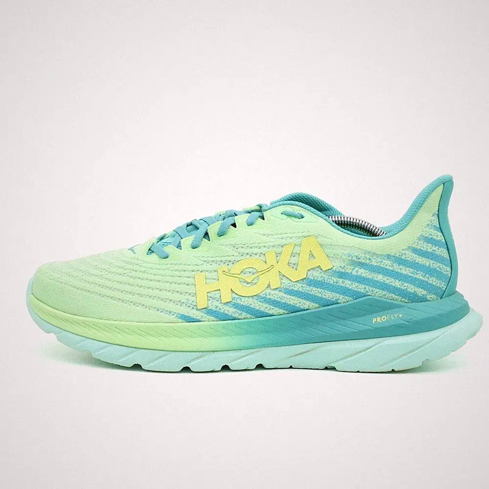 Hoka One Herren Mach 5 Sportschuh Grü Gelb Blau Mesh ämpfung Laufschuh EU 48