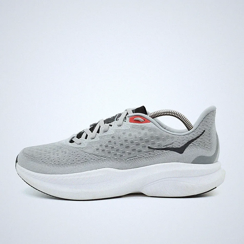 Hoka One Herren Mach 6 LA Schuhe Grau/Rot/Schwarz/Weiß Leicht Laufschuhe EU 42⅔