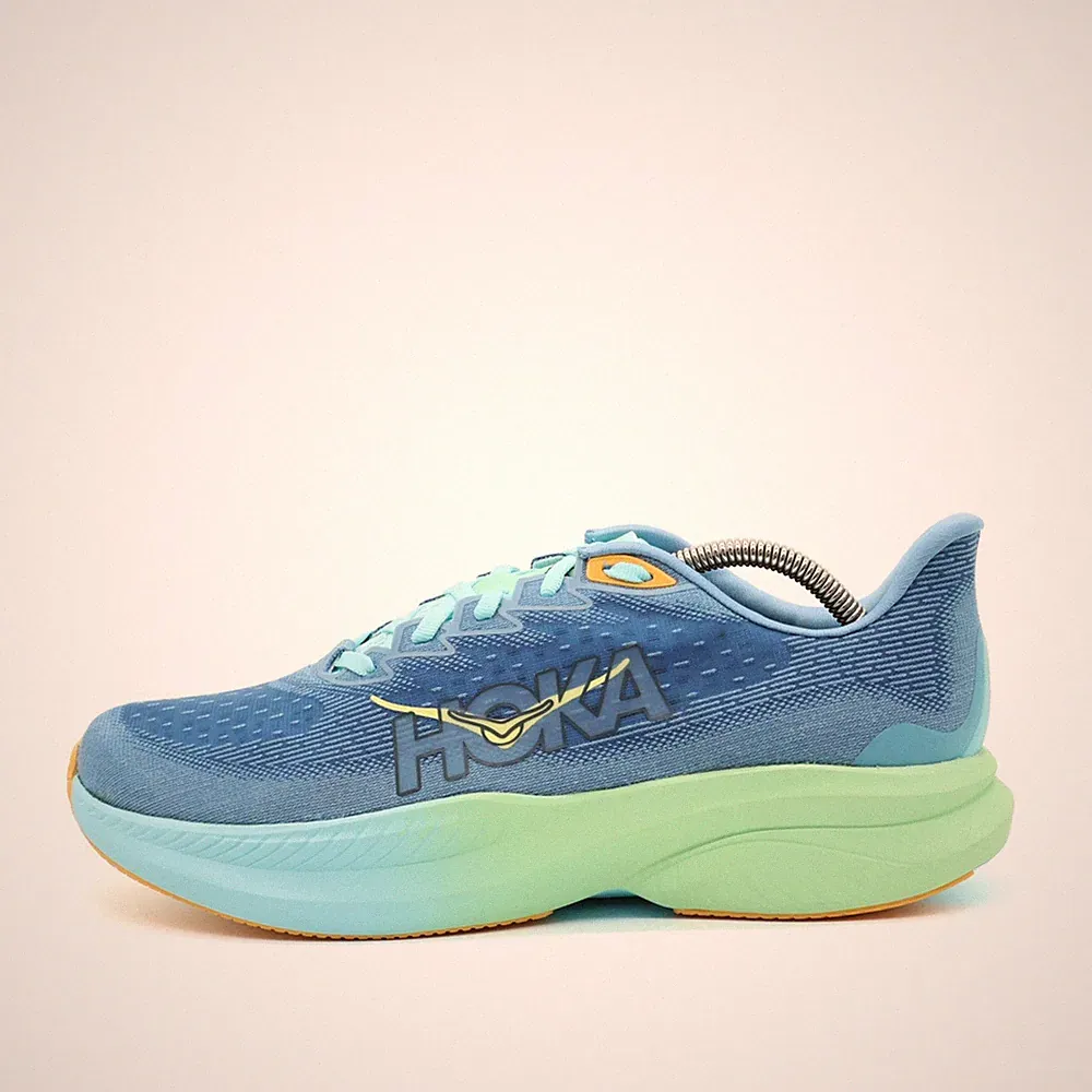 Hoka One Herren Mach 6 Sportschuh Blau Mesh Low-Top Laufschuhe EU 43 1/3