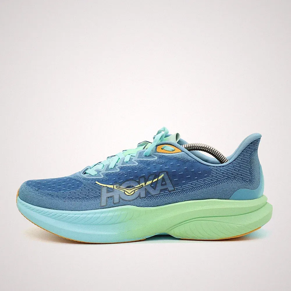 Hoka One Herren Mach 6 Sportschuh Türkis/Blau/Grü Mesh ämpfend Laufschuhe EU 44