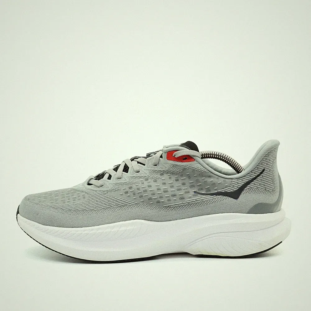 Hoka One Herren Mach 6 Sportschuhe Grau Mesh Low-Top Gepolstert Laufschuhe EU 44