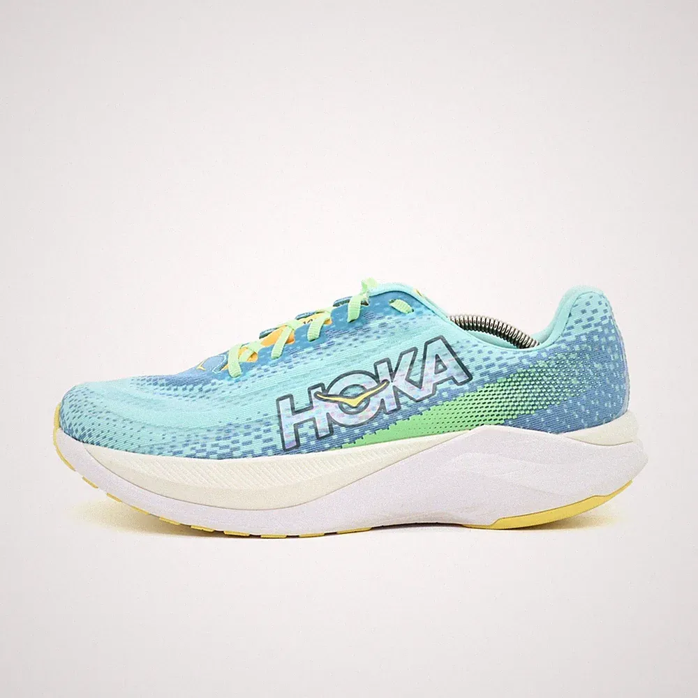 Hoka One Herren Mach X Laufschuh Blau Gelb Mesh Low Top Laufschuhe EU 45 1/3