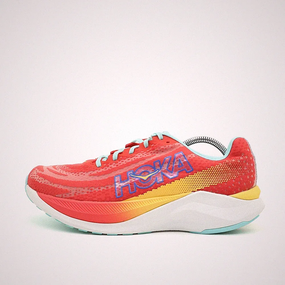 Hoka One Herren Mach X Sportschuh Rot Synthetik Niedrig Laufschuh EU 45 1/3