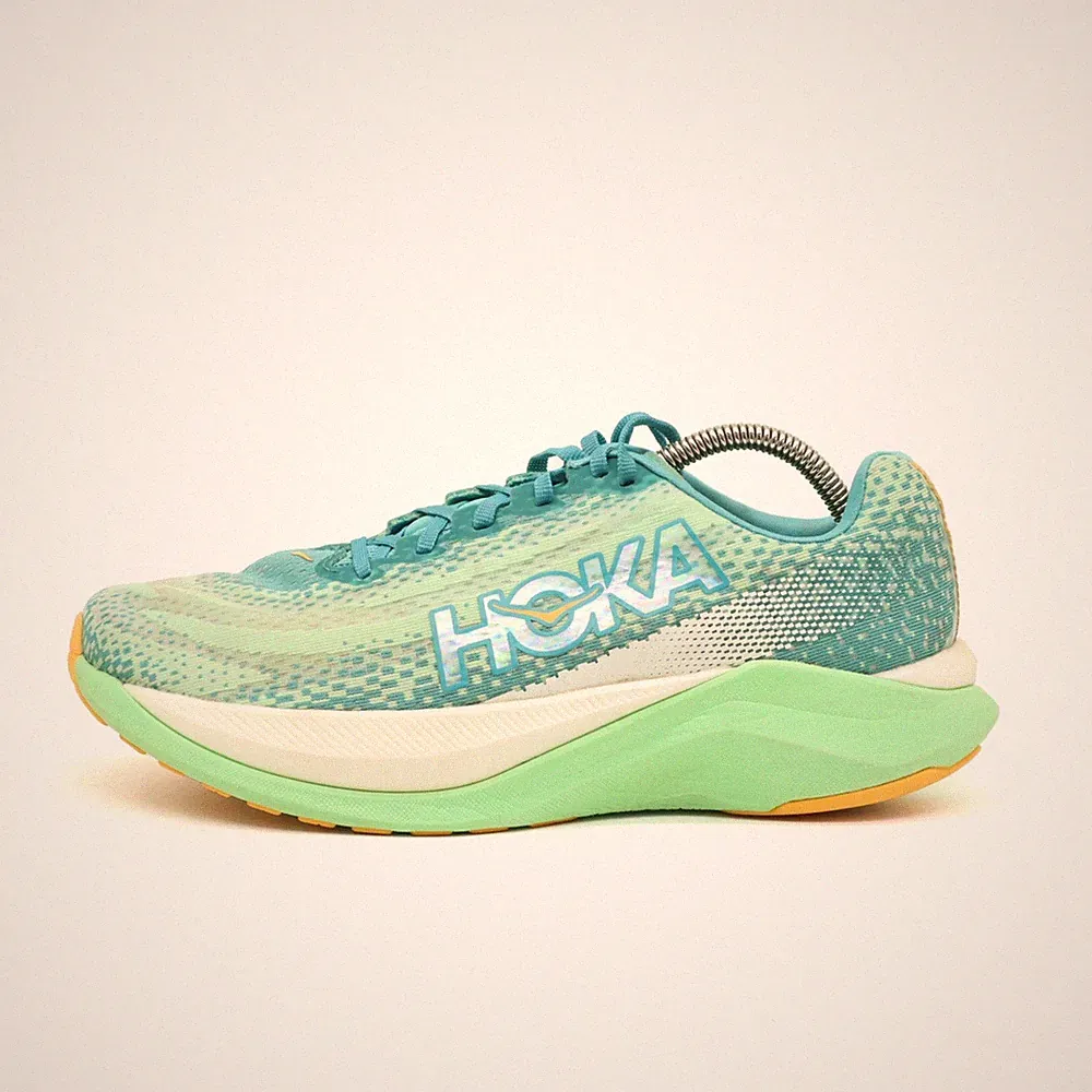 Hoka One Herren Mach X Sportschuhe Grü Mesh Low-Top ämpfung Laufschuhe EU 42
