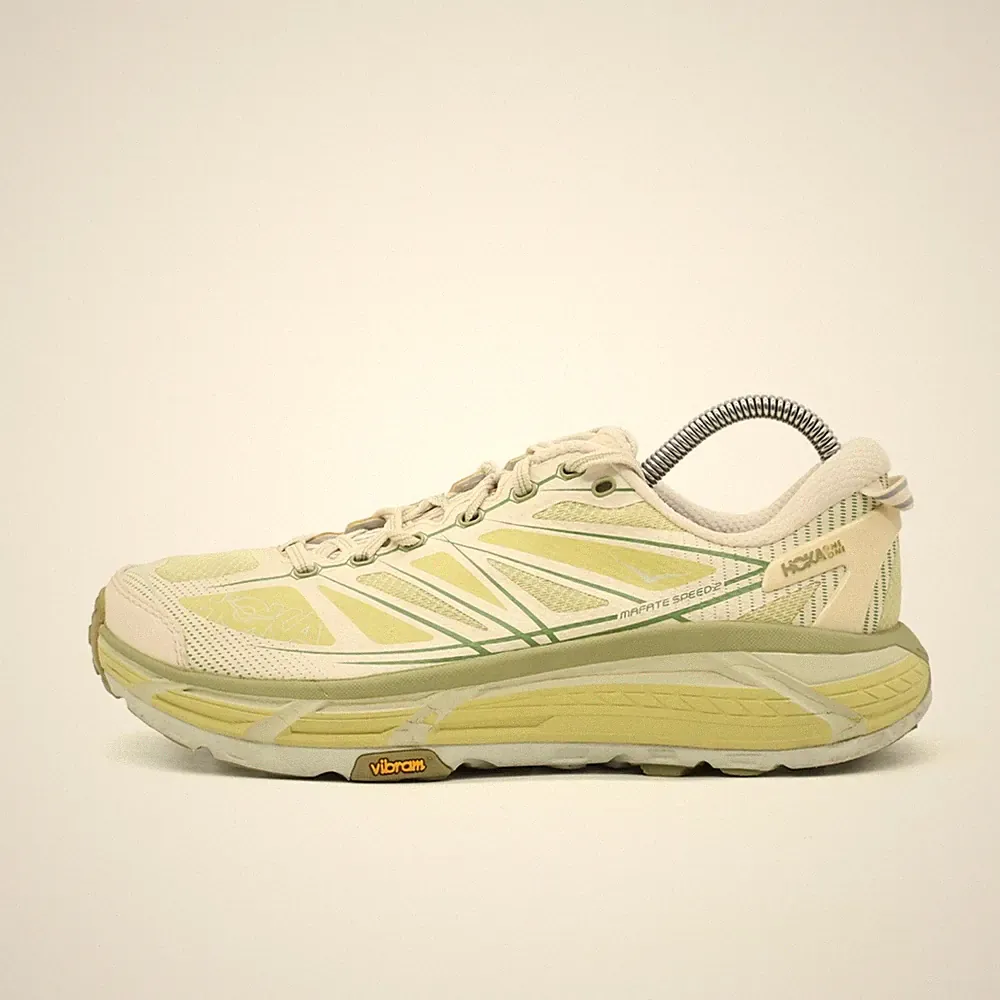 Hoka One Herren Mafate Speed 2 Sportschuhe Beige Gelb Low-Top Laufschuh EU 42