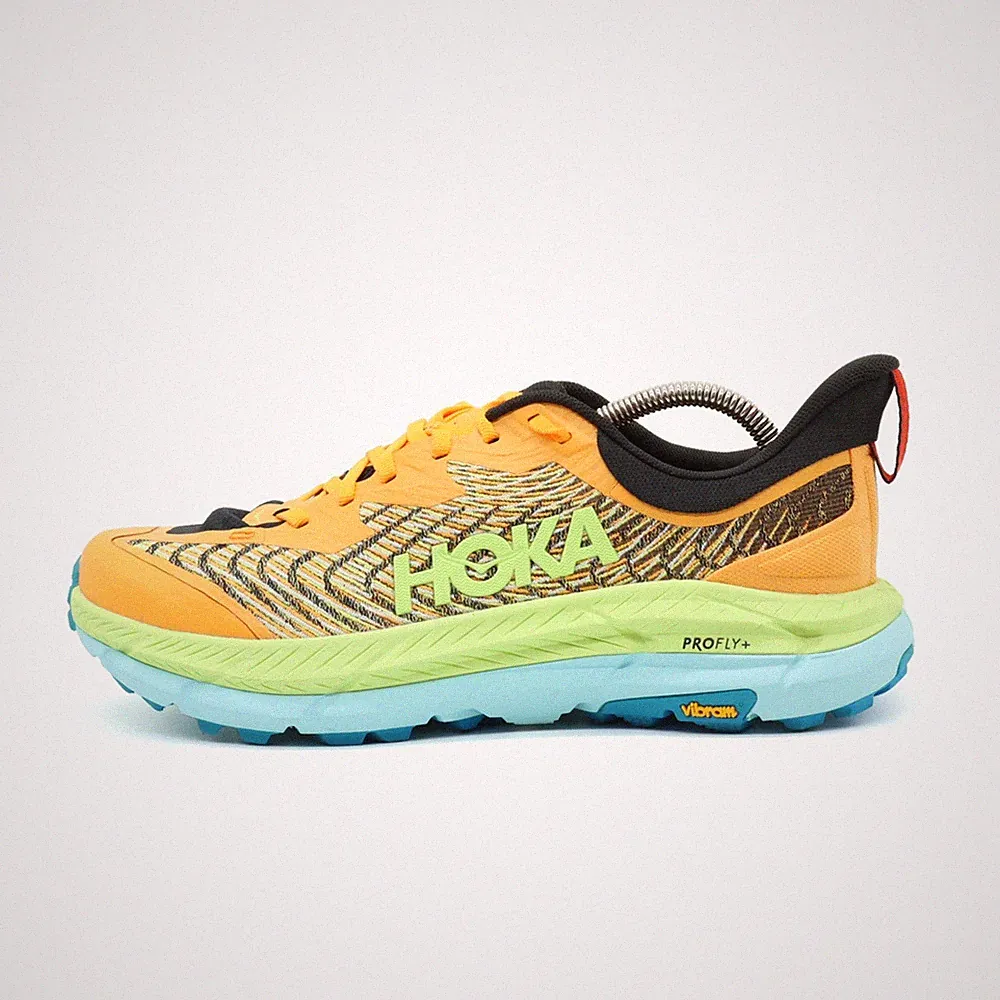 Hoka One Herren Mafate Speed 4 Sportschuhe Orange/Blau Sohle Laufschuhe EU 42