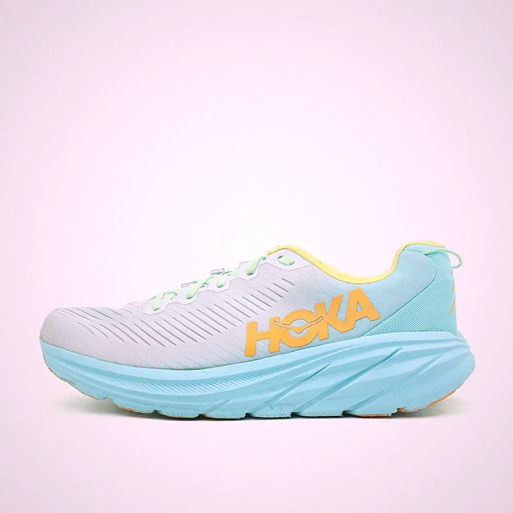 Hoka One Herren Rincon 3 Laufschuhe Blau Gelb Mesh Synthetik Laufschuh EU 46 2/3