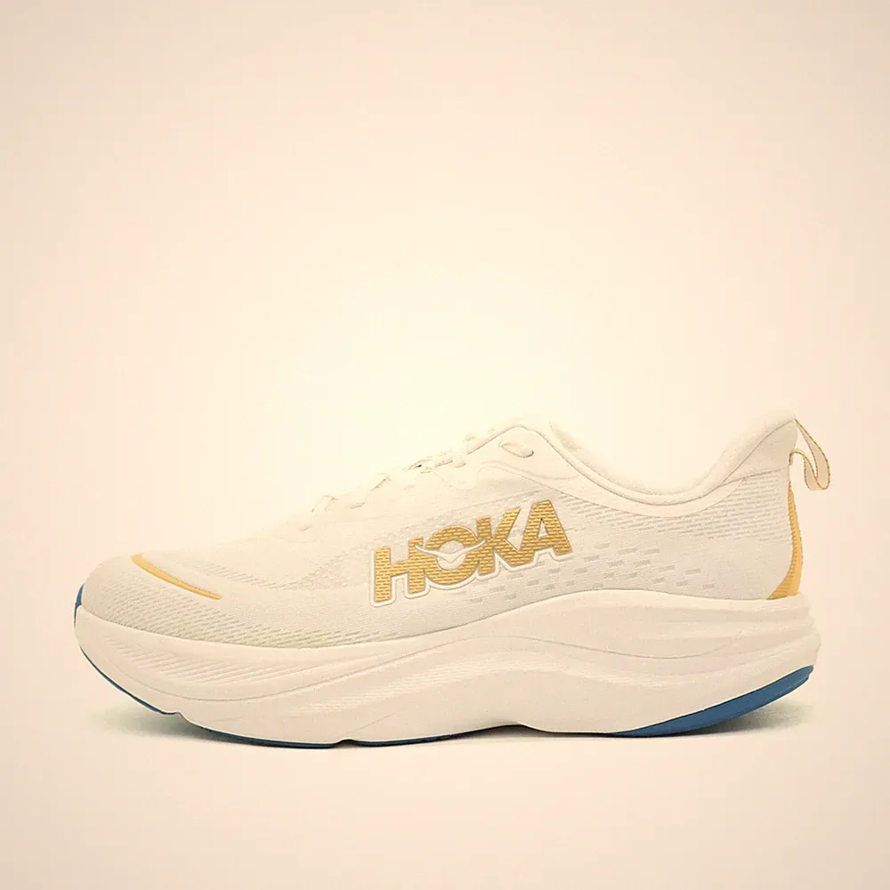 Hoka One Herren Skyflow Sportschuh weiß/gold Leichtgewicht Laufschuh EU 46.5