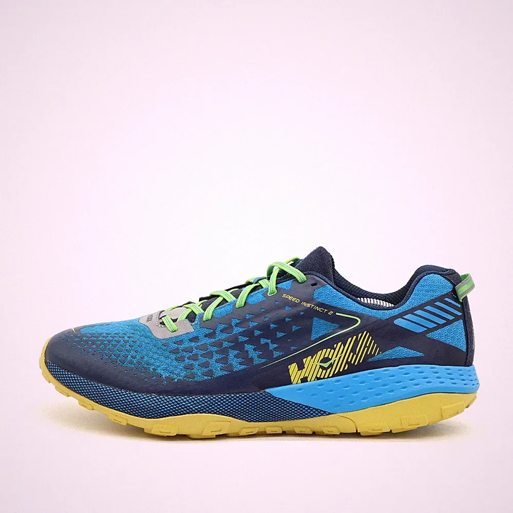 Hoka One Herren Speed Instinct 2 Laufschuhe Blau/Gelb Trailrunning EU 49 1/3
