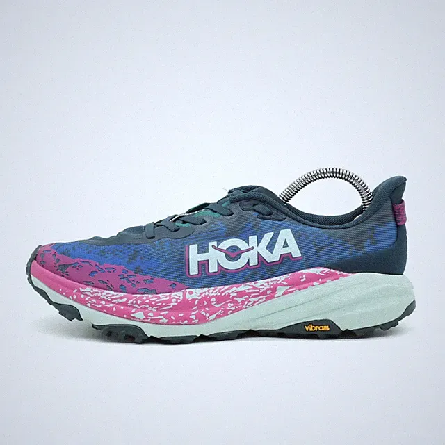 Hoka One Herren Speedgoat 4 Laufschuhe Blau/Pink Vibram-Sohle Trailrunning EU 42
