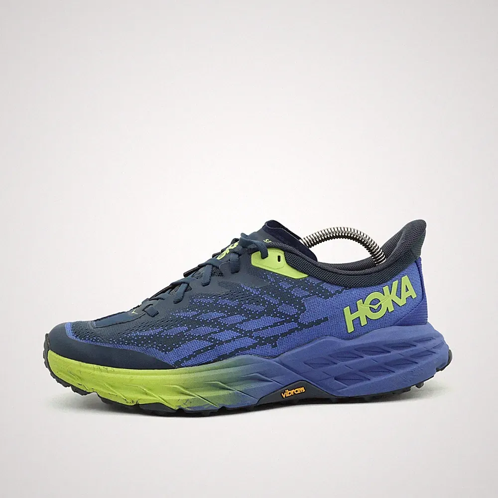 Hoka One Herren Speedgoat 5 Laufschuhe EU 41 1/3 Blau Gelb 1123157 OSBN