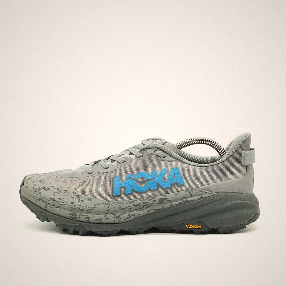 Hoka One Herren Speedgoat 5 Laufschuhe Grau/Blau Atmungsaktiv Trailrunning EU 42