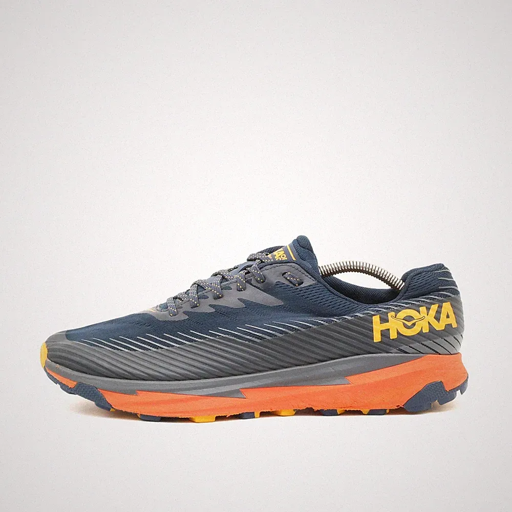 Hoka One Herren Torrent 2 Laufschuhe Blau Orange Mesh Low-Top Trail EU 44 2/3