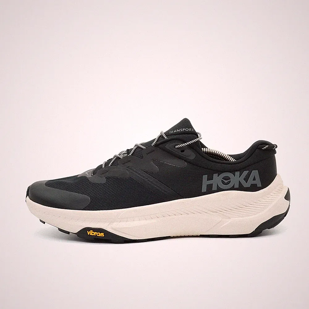 Hoka One Herren Transport Laufschuh Schwarz/Weiß Textil Laufschuhe EU 45 1/3