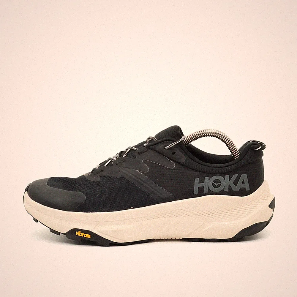 Hoka One Herren Transport Wide Laufschuhe Schwarz CORDURA Leicht Sneaker EU 42