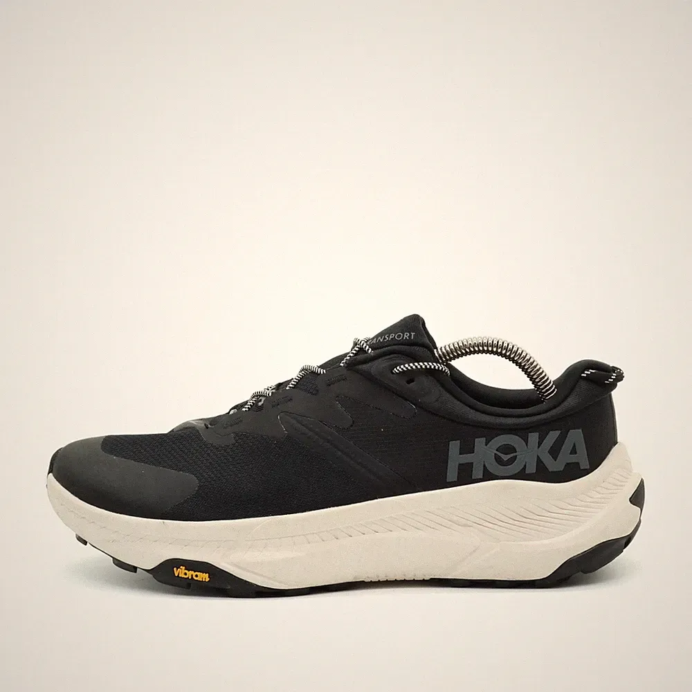 Hoka One Herren Transport Wide Sneaker Schwarz Passform Trail-Laufschuhe EU 42⅔