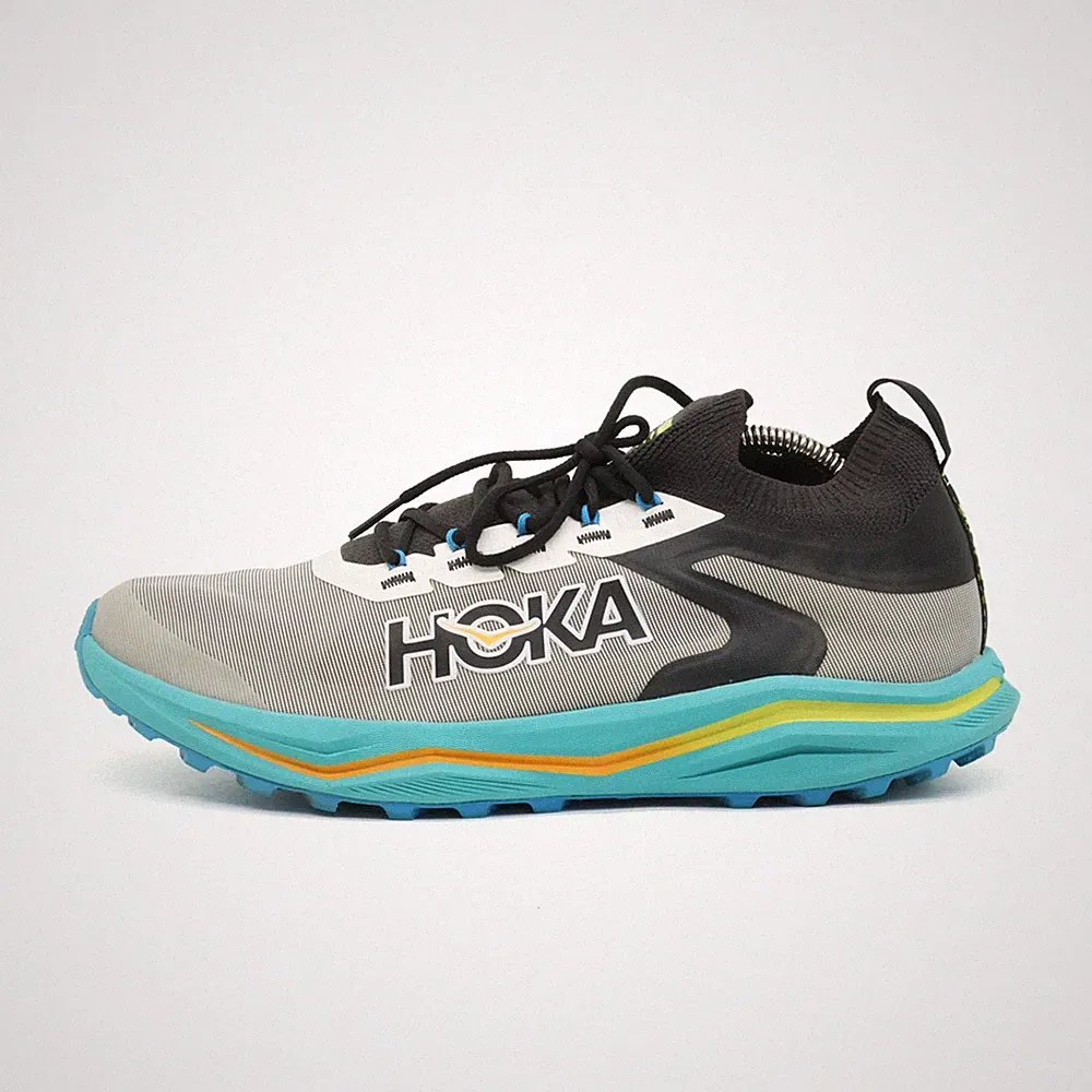 Hoka One Herren Zinal 2 Laufschuhe Grau/Schwarz/Türkis Trailrunning EU 43 1/3