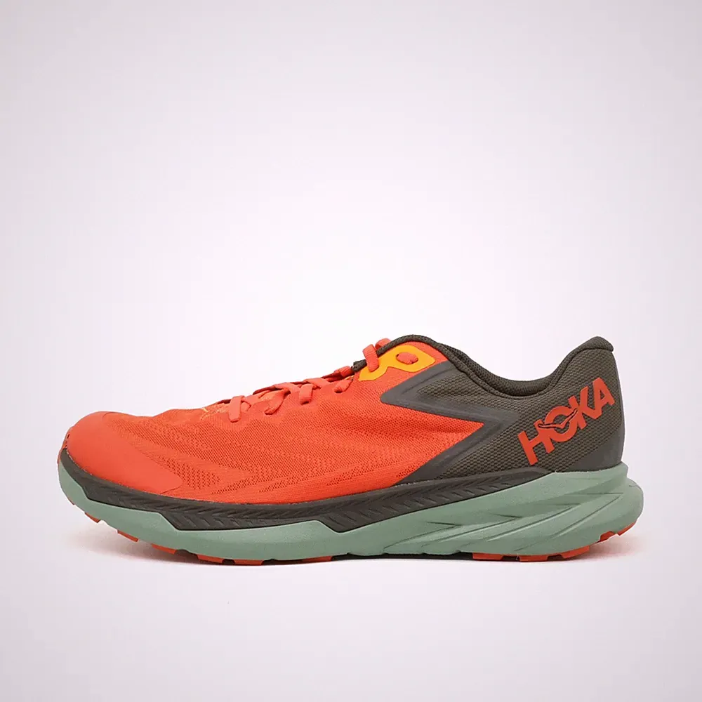 Hoka One Herren Zinal Sportschuhe Orange/Grü Mesh Low-Top Laufschuhe EU 47 1/3