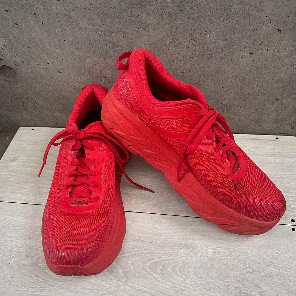 Hoka One One Bondi 7 Herren Rot Leicht Laufen Turnschuhe 8,5 US Neu