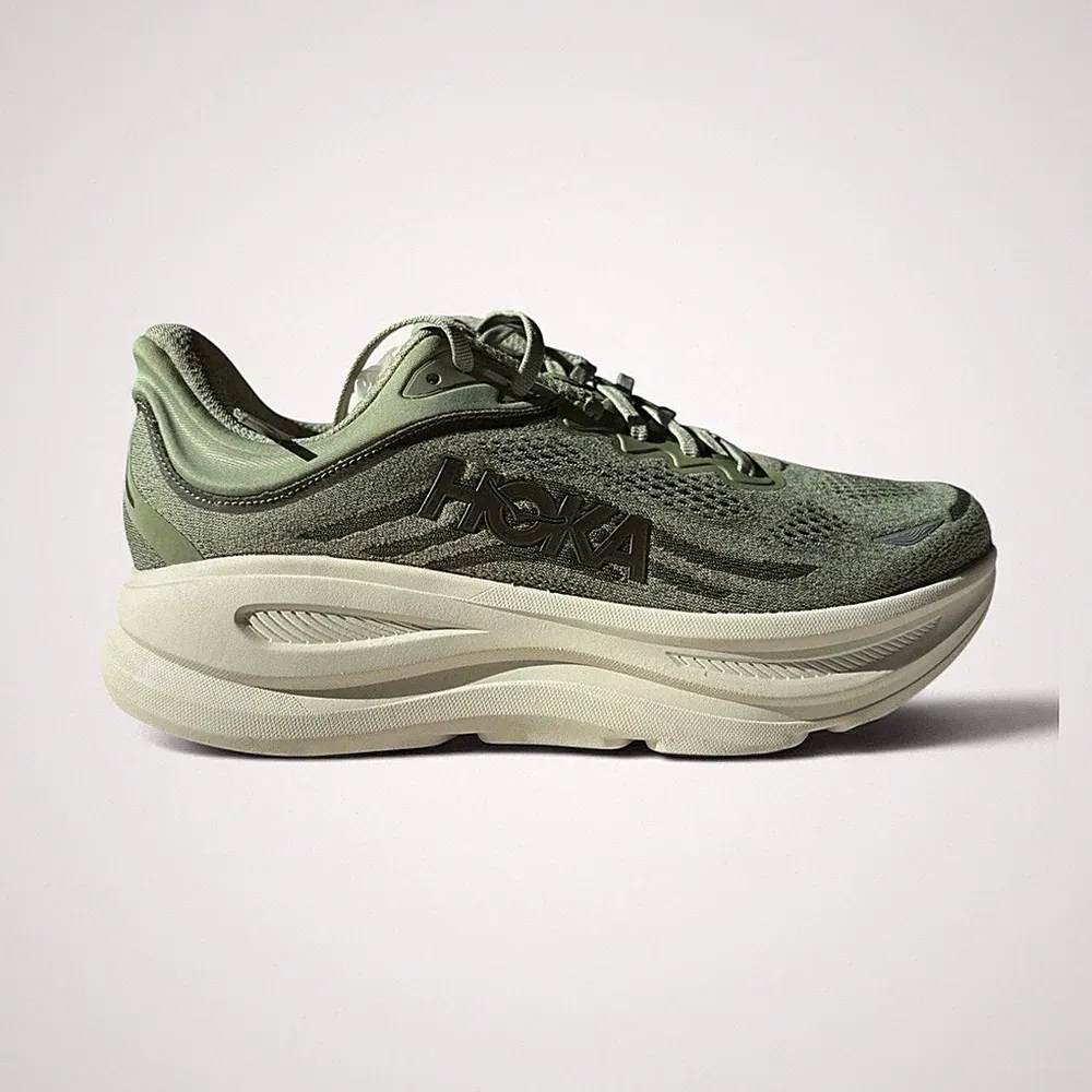 Hoka One One Bondi 9 Herren Sneaker grün grau Mesh Low Top Laufschuhe