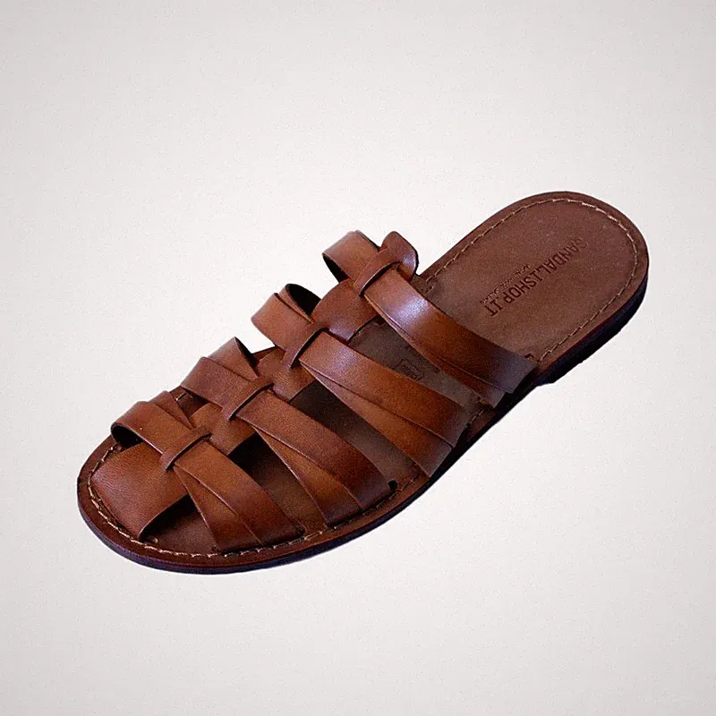 Leder Holzschuh