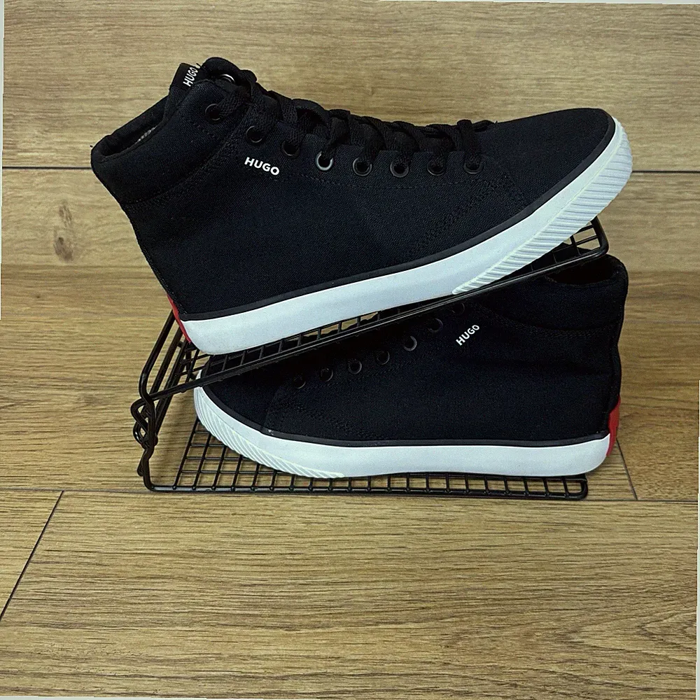 Hugo Boss Schuhe Unisex Größe UK 5 Dyer Hito Schwarz Canvas High Sneaker EU 38