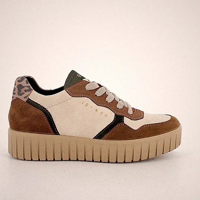 Igi&Co Damen Schuhe Sneaker Keilabsatz Plateau Winter Animalier 8680033 e